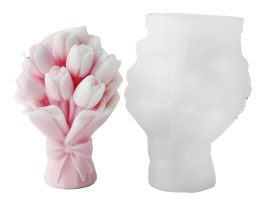 Molde silicona 7 tulipanes con lazo